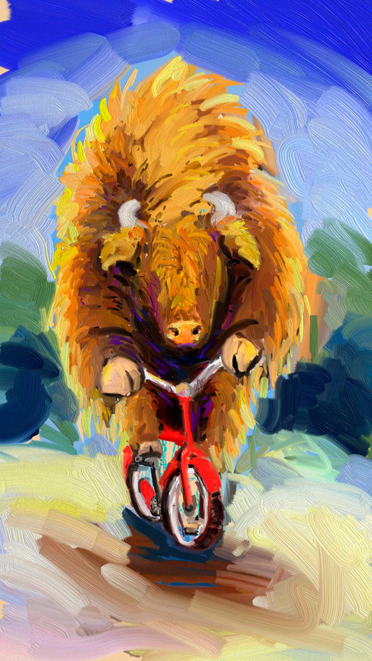 Bison on a Bike #3, Giclee Print, Signed